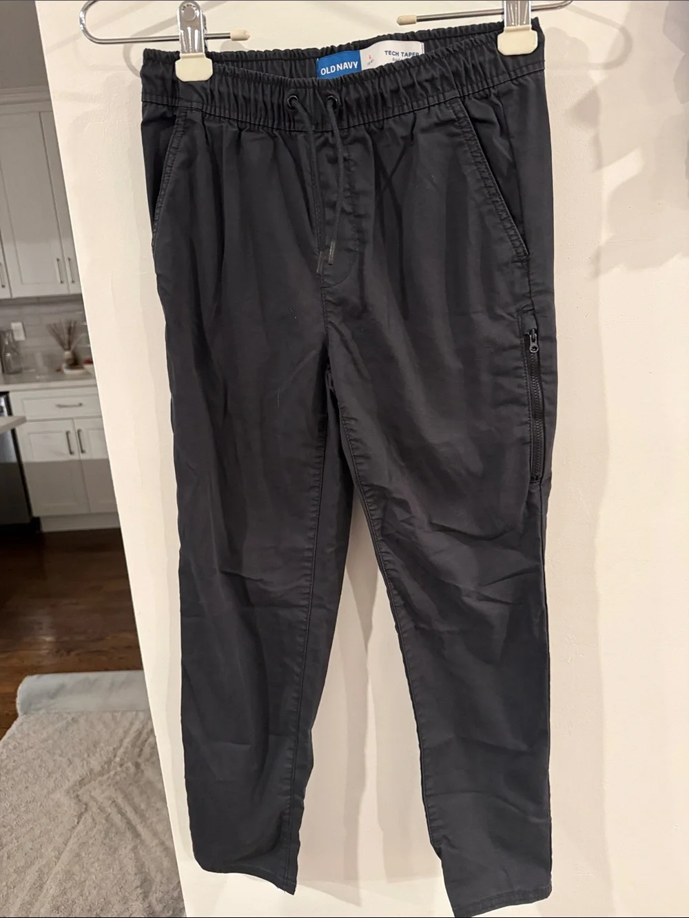 Old Navy Boys Black Jogger Pants with Zip Pocket
